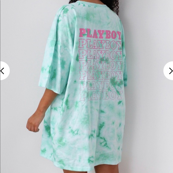 playboy shirt dress Missguided x Playboy Logo Rhinestone Oversized Mini DressMISSGUIDED